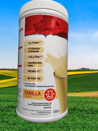 [BRSRGAIYOECGO3LA] Ves#tige vanila shake Meal Replacement Shake Powder, Vanilla Flavour, 9g Protein, 20 Vitamins & Minerals, Low Glycemic Index, 500g
