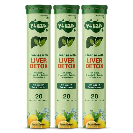 [BRSREGILAQJQMFA6] Liver Detox Effervescent 60 Tablets for Men & Woman | 250mg Milk Thistle, 600mg NAC, Turmeric & 10 Superherbs with Vitamin C | Plant-Based Supplement for Liver Cleanse, Gut Health & Toxin Flush | Vegan, No Sugar, Lemon Flavor (Pack of 3)