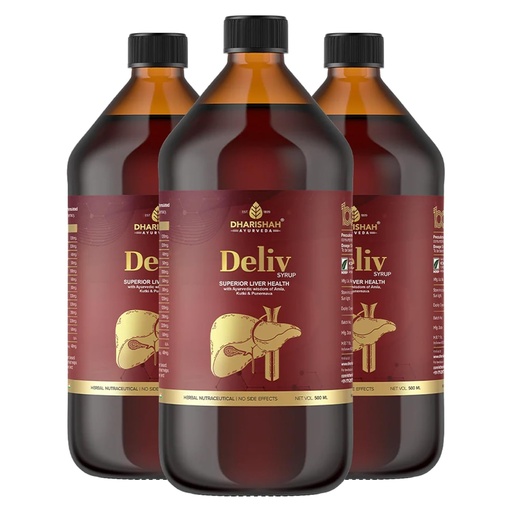 [BRSRGHAECENWKHTU] Dharishah Ayurveda Deliv Liver Care Syrup 500ML | Ayurvedic Liver Support Supplement with Amla, Bhui Amla & Kalmegh | Antioxidant Rich Herbal Liver Tonic for Digestion & Metabolism