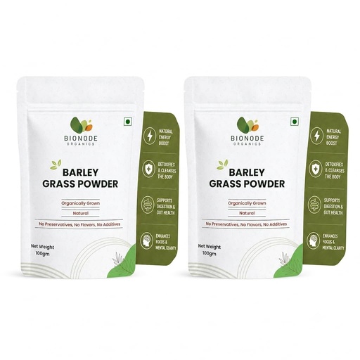 [BRSRAHAYPMHBEG3H] Certified Organic Barley Grass Powder, 200gm | Energy Boost | Skin Health | Weight Management | Barley Grass Green Juice Powder | Super Green Powder(100gm,each pack of 2)