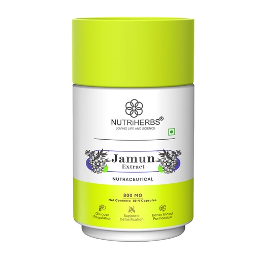 [BRSRAZA7CQBQMETU] NUTRIHERBS Jamun Seed Extract Capsules 800mg | Herbal Supplement for Diabetes Management | Ayurvedic Sugar Control & Digestive Health Support | Natural Blood Sugar Balancing & Metabolic Wellness