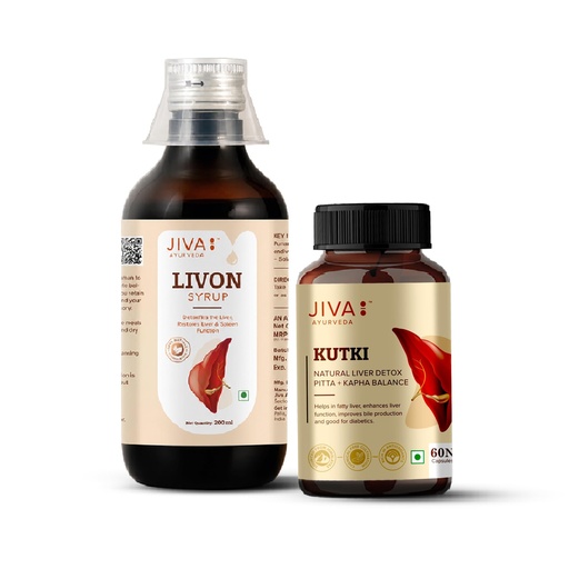 [BRSROZDQOYGWMCTV] Jiva Kutki Capsules 60 Tablets & Livon Syrup 200 ML (Combo Pack of 2) | For Men & Women Liver Helps To Promote Digestion | Pure & Natural | Good for Digestion