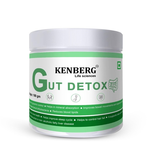 [BRSREHYPCMBGC3TK] KENBERG Gut Detox Prebiotic Powder, 180g, with FOS and Vitamins for Digestive Health, 15 Servings