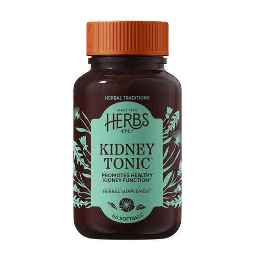 [BRSWIYQYOBYAYE3M] Herbs Etc. Kidney Tonic Softgels - Herbal Supplement for Healthy Kidney Function - Dandelion, Saw Palmetto & Parsley - Supports Fluid Balance - Gluten-Free & Organic - 60 Count (60 Servings)