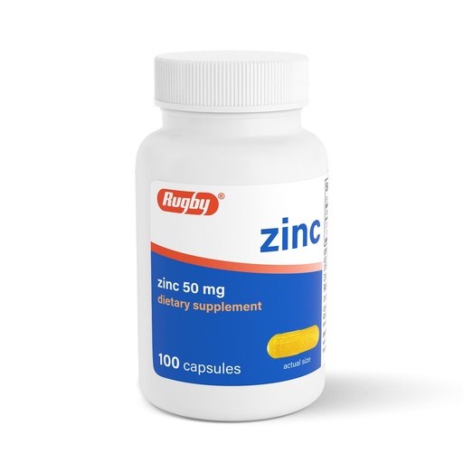 [BRSWYZL6DJ6BQGQV] Rugby Zinc 50mg - Gluten-Free Daily Dietary Supplement for Immune Support, 100 Count