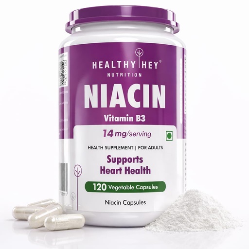 [BRSWGCTYC54BGA3L] HealthyHey Nutrition Niacin Vitamin B3 120 Veg. Capsules
