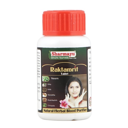 [BRSREZQZA4CW23AV] Sharmayu Raktamrit Tablets | 60 Tabs | Ayurvedic Blood Purifier for Pimples, Acne, Boils & Skin Diseases | Natural Detox Supplement