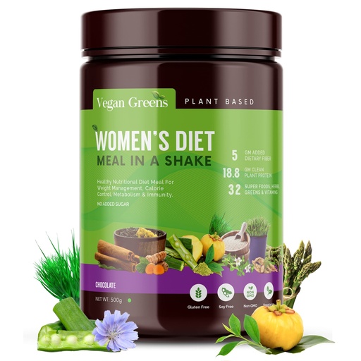 [BRSW2HAOBABQM3QU] Women Diet Meal in a Shake With Ayurvedic Herbs- Healthy Meal Replacement Shake For Weight Management, Calorie Control Metabolism & Immunity (500g, Chocolate)