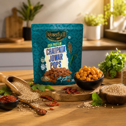 [BRSREYA5AAPBMHT6] KHAOFULL Jowar Pops – Crispy, Chatpata & Crunchy Snack | 130 g Pops Not Fried, No Preservatives | Healthy Ready to Eat Healthy Snacks