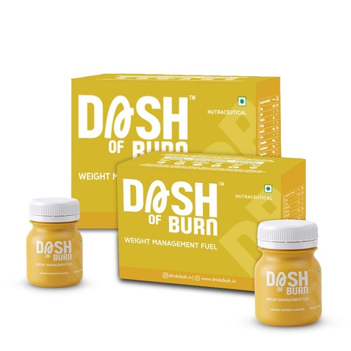 [BRSRGCQTDEIR4F33] DASH OF BURN Metabolism Support Shots | Supports Fat Burning, Craving Control & Weight Management | L-Carnitine, Green Coffee, Inulin | Pack Of 6 (6x60 ML) Wellness Shots
