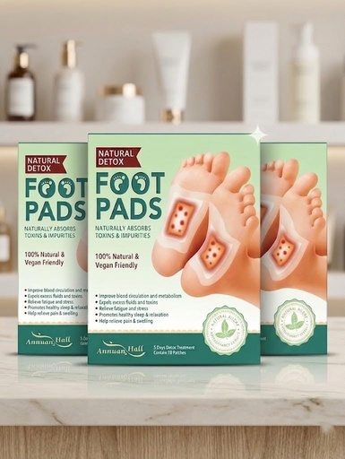 [BRSRYY36BAFR4CD3] Annuan Hall Natural Foot pads Detox Patches, Vegan Cleansing Treatment, Absorbs Toxins, Promotes Healthy Sleep, Relieves Pain and Swelling, 10 Patches