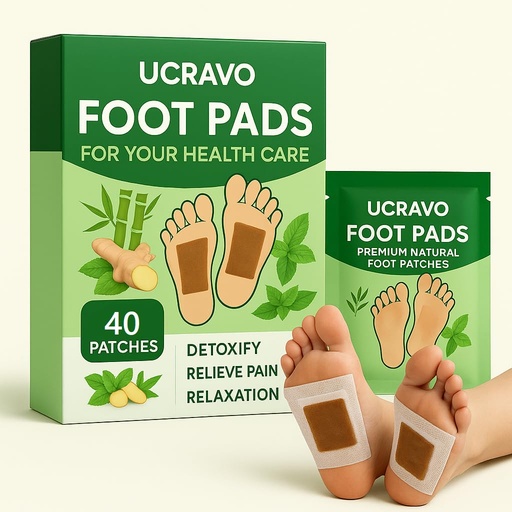 [BRSREFQ6DJYWCD37] UCRAVO 40 Pcs Foot Pads Premium Herbal Detox Patches for Pain, Unwanted Toxin Removal & Overnight Foot Care Detox Foot Adhesive Patches Natural Foot Pads for Swelling, Stress, Odor & Energy Boost