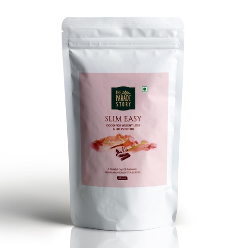 [BRSROHQQAEIAA2Y2] The Pahadi Story Slim Easy Green Tea, 40gm | Natural Whole Leaf Herbal Green Tea | Wellness & Daily Detox Tea Blend