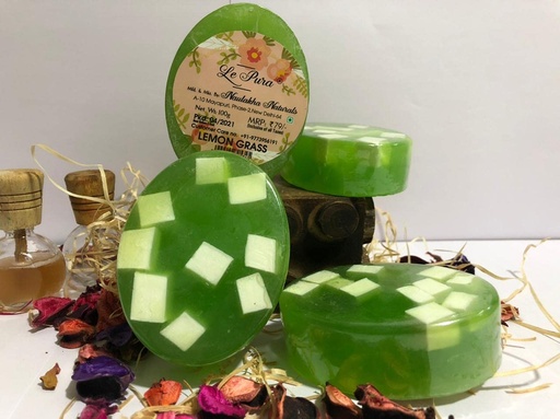 [BRSW2ZQQBN6BSFA3] Le Pura Lemon Grass Handmade Bathing Soap - Refreshing, Chemical-Free, Skin Detox & Revitalization, Refreshing, Vegan 100g (Pack of 5+1)