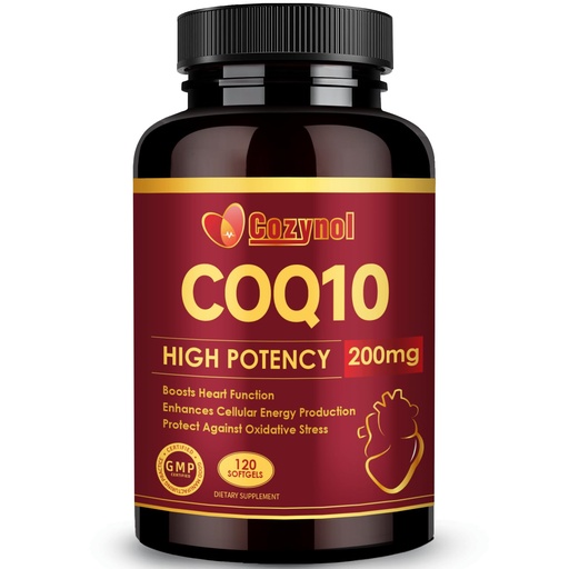 [BRSRAYA3PMGROCTH] CoQ10 200mg Softgels with PQQ & Omega 3, Maximum Absorption Coenzyme Q10, Powerful Antioxidant for Heart & Energy Health, 120 Count, 4 Month Supply, Non-GMO