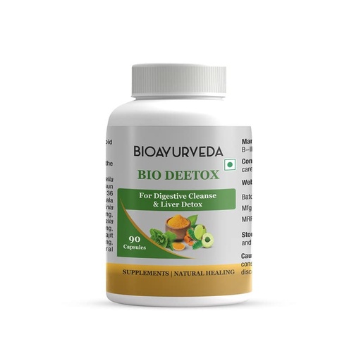 [BRSRMBALBAGRQHL4] BIOAYURVEDA Bio Deetox Capsule for Digestive Cleanse and Liver Detox, 90 Capsules