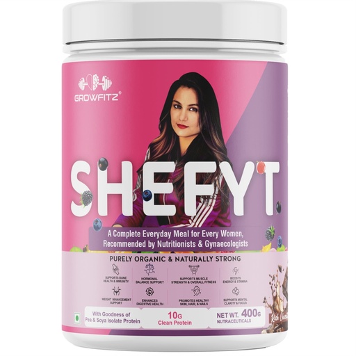 [BRSRYZA2OQMBECTH] Growfitz 100% Natural Plant Protein Rich Meal Replacement Shake 400g | 12g Protein per Serving, 50+Powerful Herbs, Supports Weight Management, Energy, Immunity & Wellness Low Fat for Women, Chocolate