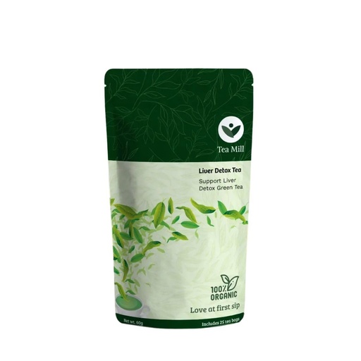 [BRSRECDQBECWADL2] Tea Mill Detox Green Tea 60g – Herbal Liver Cleanse & Antioxidant Rich Natural Detox Infusion | Peppermint, Chamomile, Cinnamon, Ginger & Turmeric Blend | Hot & Cold Brew Wellness Tea