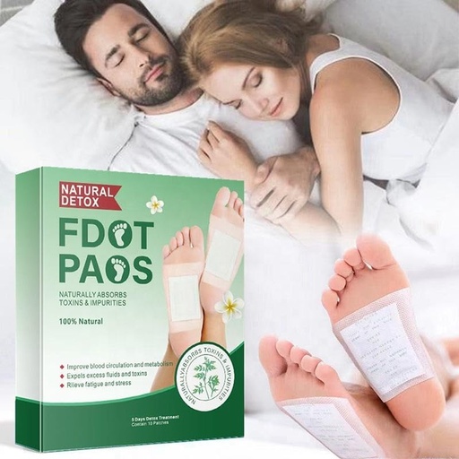 [BRSRGGL6OUNQ2FDP] 100% Herbal And Gentle Ingredient Detox Foot Pads, 10 Pieces, Natural Ingredients for Sleep Aid, Pain Relief, Toxin Removal with Bamboo Vinegar and Acupoint Micro-Massage Technology