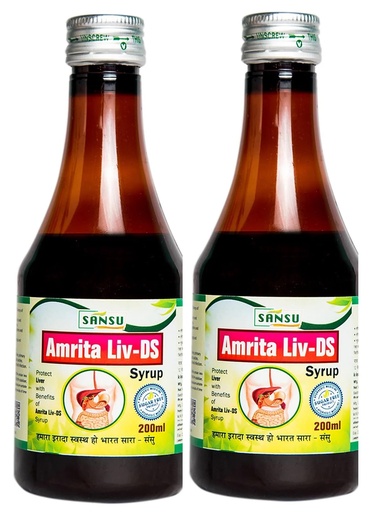 [BRSRAYARBANR6DTP] SANSU AMRITA LIV DS II Clinically Researched Therapeutic Ingredients II Richness of Bhumi Amla, Chirata, Kalmegh, Kutki II Liver detox II Natural | Ayurvedic | Amrita Ras | 200ml (Pack of 2)