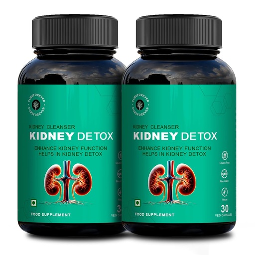 [BRSREYD7OZ5AYFA2] CUREFOREVER Kidney Detox & Cleanser Capsules | Herbal Formula with Varuna, Punarnava, Kapikachu & Flaxseed Extract | Plant-Based | Supports Kidney Health & Urinary Function - 60 Veg Capsules