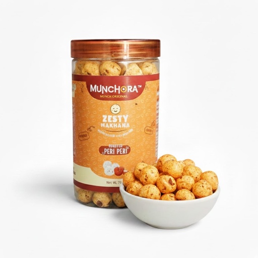 [BRSRECQRDJ5WKDQY] Munchora Premium Zesty Peri Peri Makhana - 70g | | Roasted, Not Fried | Healthy Snack | No Preservatives | Ready-to-Eat Snack | Rich In Protein & Fiber | Roasted in Olive Oil - (70g x 1 Packs)