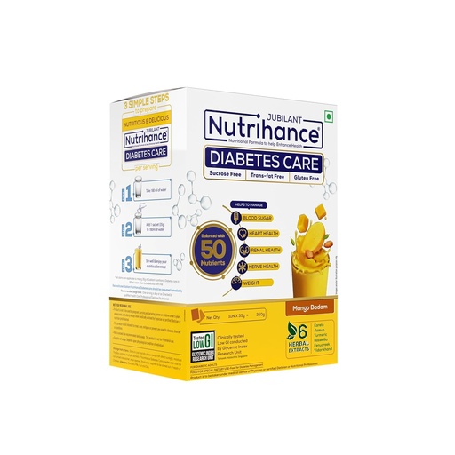 [BRSREGAEBZ6WO2Q4] Nutrihance Diabetes Care Manage Blood Sugar Level Nutrition Drink -350 g x 3 Nutrition Drink (3x350 g Mango Badam Flavored)