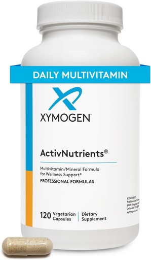 [BRSWIZQ5BUCQGFLG] XYMOGEN ActivNutrients with Iron and Copper - Multivitamin Multimineral for Wellness, Immune, Energy and Mood Support - Chelated Minerals + Active B Vitamins with Folate (120 Capsules)