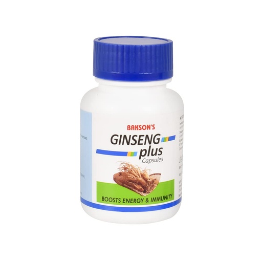 [BRSROYAKCQDRAG3H] Bakson's Ginseng Plus Capsule | Immunity Booster Capsules For Enhancing Energy Levels, Memory, Concentration & Help To Reduce Stress, 30 Capsules