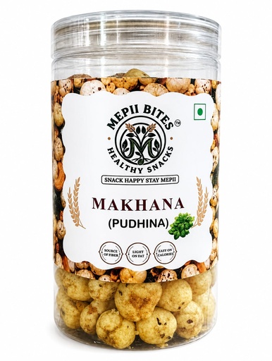 [BRSRYZLYCEDW223A] Mepii Bites Makhana Pudhina | Refreshing Mint Crunch Snack | 80g