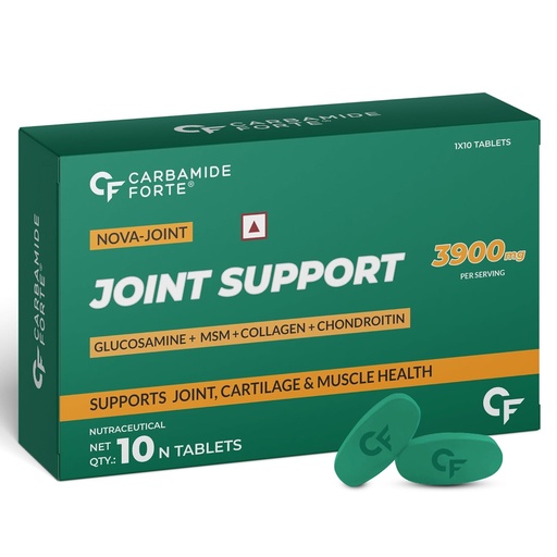 [BRSROHDYAQNAKFLJ] Carbamide Forte Glucosamine & Chondroitin MSM - Joint Support Supplement with Vitamins - 3900mg Per Serving – 10 Tablets