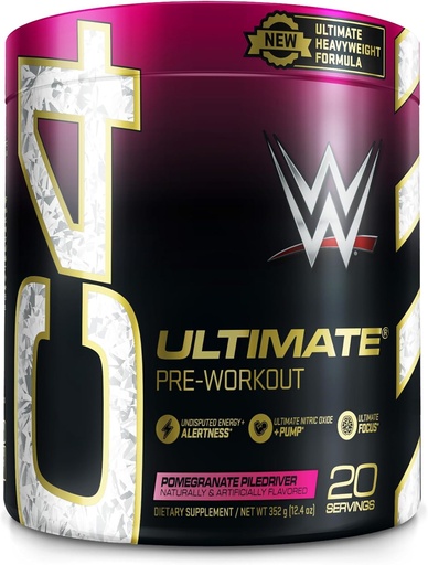 [BRSROBQ5CIBQM2AZ] Cellucor C4 Ultimate x WWE Pre Workout Powder Pomegranate PileDriver - Sugar Free Preworkout Energy Supplement for Men & Women - 300mg Caffeine + 3.2g Beta Alanine + Patented Creatines - 20 Servings