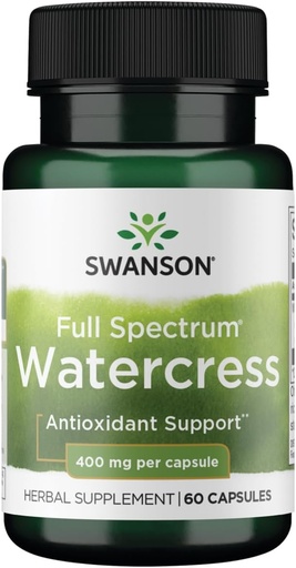 [BRSWIFATBYHWMG3Y] Swanson Full Spectrum Watercress 400 Milligrams 60 Capsules
