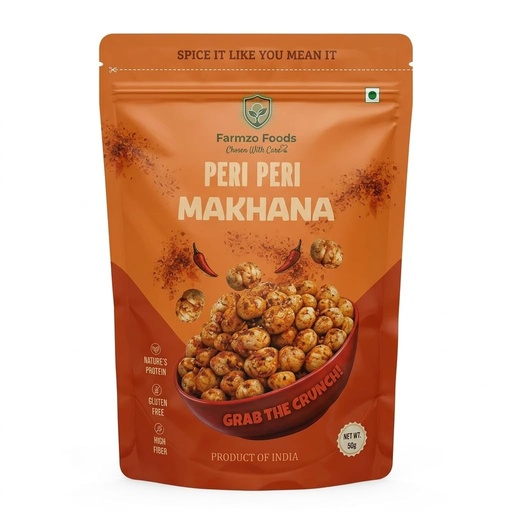 [BRSRYYIZBF7BGHIZ] Farmzo Foods Peri Peri Makhana | Crispy Roasted Fox Nuts | 50G