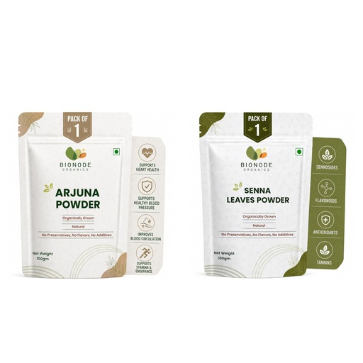 [BRSRGZANO4PWGDTD] Organically Grown Senna Leaves Powder & Arjuna Powder 200g (Pack of 2) – Natural Herbal Laxative | Ayurvedic Supplement for Healthy Bowel Movement & Digestive Cleanse Support