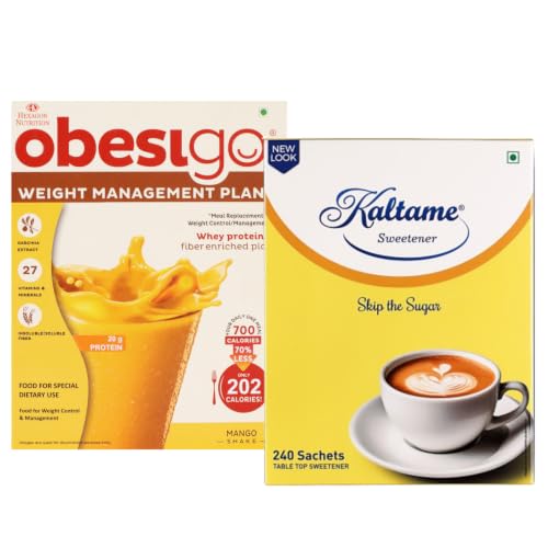 [BRSRYGT5OYBRYADK] Obesigo BLCD - Weight Management | Mango - 350Gm (7 Sachets*50g) + Kaltame - Non Caloric Sweetener