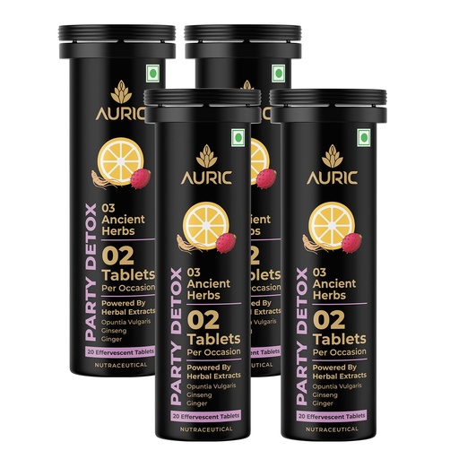 [BRSRYYAYOECBAADX] Auric Party Detox Effervescent Tablet - Drop, Fizz & Drink - 80 Tablets
