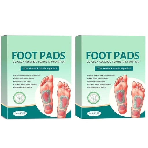 [BRSRGFAKCQDWADLP] Herbal And Gentle Ingredient Foot Pads, Natural Ingredients for Sleep Aid, Pain Relief, Detoxification and Acupoint Micro-Massage Technology (Pack of 2, 20 pieces)