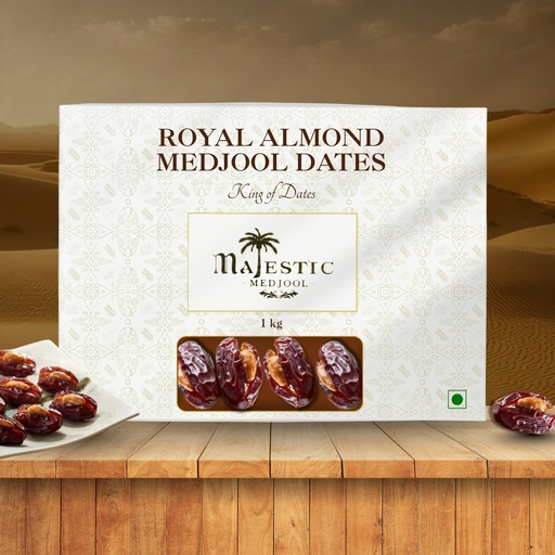 [BRSREHAKDEFGMFLO] Premium Medjool Almond Filled Dates 1kg | Handpicked Soft & Juicy Medjool Dates Stuffed with Crunchy Roasted Almonds | 100% Natural Healthy Gourmet Snack | High-Fiber, Nutrient-Rich & Antioxidant Packed Superfood | Delicious Energy Booster for Kids & Adults | Perfect for Gifting, Festive Hampers, Baking & Everyday Snacking | No Added Sugar, Preservatives or Gluten