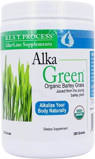 [BRSWIYQGCYIGODDC] Alka• Poudre verte Meilleur procédé Alkaline — supplément d'orge biologique sensible aux nutriments — source naturelle d'enzymes et d'acides aminés