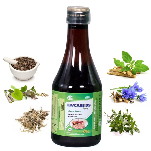 [BRSRMAAQOQIB4CA6] LIVCARE DS An Ayurvedic SUGAR FREE Liver Tonic 225 ML Syrup For LiverHealth | Natural Liver Herbal Tonic | Improves Cell Function and Increases Immunity | Improves Digestive System (Pack of 1)