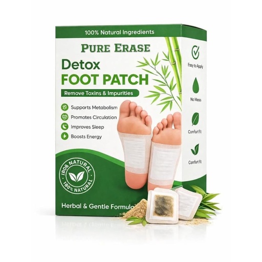 [BRSRGHYDB4CGC2A4] Herbal Detox Foot Pads, Natural Ingredients Foot Patch for Weight Loss, Stress Pain Relief, Detoxification and Remove Toxin, Sleep Patches with Ginger, Bamboo Vinegar Pad for Men & Women - 10 Pack