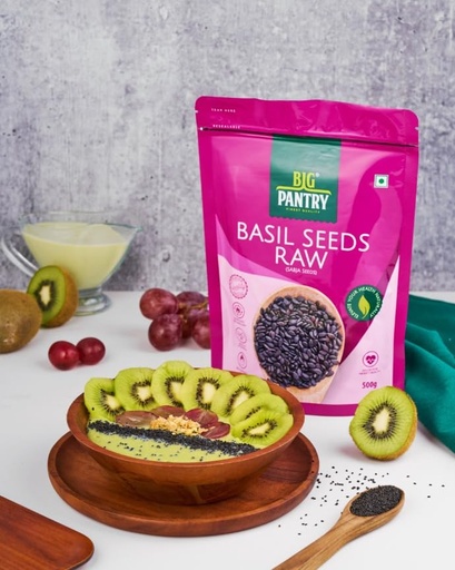 [BRSRABQYOQFWEHQ6] Big Pantry Sweet Basil Seeds 200g | Sabja Tukmaria for Falooda, Smoothies & Weight Management | Rich in Dietary Fiber, Omega 3 & Antioxidants | Raw Non GMO Gluten Free