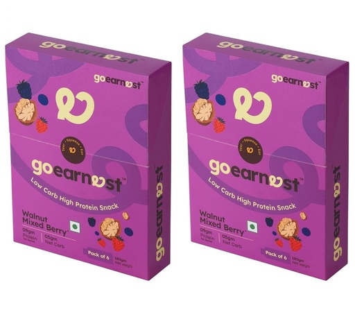 [BRSRYED5O4HWAFLL] Goearnest Walnut Mixed Berries Low Carb, High Protein Snack | 9g Protein, 5g Net Carbs | No Added Sugar, High Fibre, Gluten Free | 30g, Pack of 2