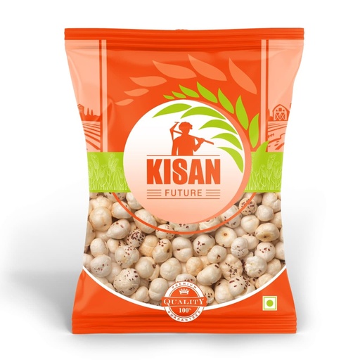 [BRSRGHD6DEMRO2TL] KISAN FUTURE Premium All Natural Fox Nuts Makhana 100g | Roasted Lotus Seeds | Healthy Low Calorie Snack | Gluten Free | Vegan | Protein & Fibre Rich