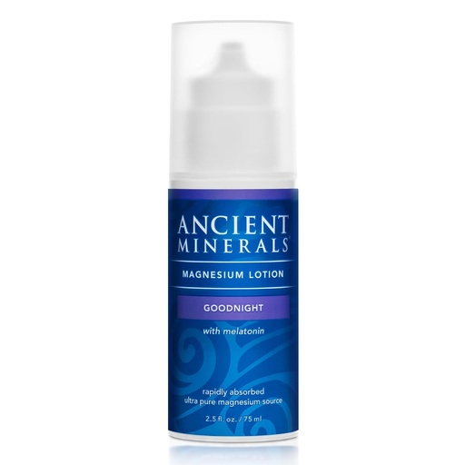 [BRSWIEAHPIMREDD2] Ancient Minerals Magnesium Lotion Goodnight night cream contains melatonin with magnesium chloride and OptiMSM a topical nighttime moisturizing lotion(2.5oz)