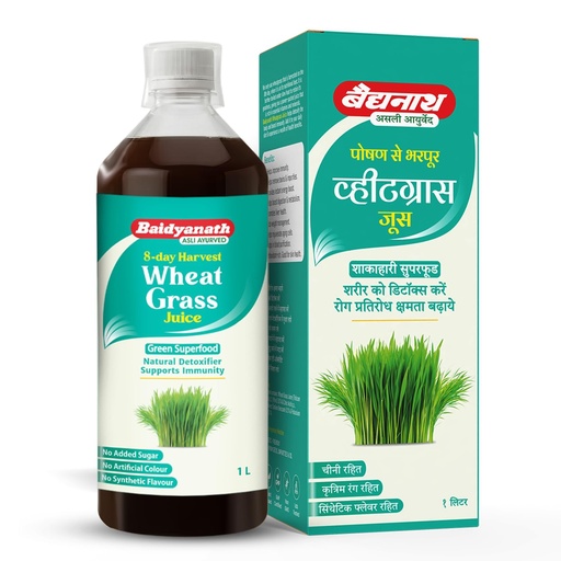 [BRSRYYYYDIHW2YDZ] Baidyanath Wheatgrass Juice - 1L | Natural Liver detox & Gut cleanser Juice | Superfood for Weight & Cholesterol management
