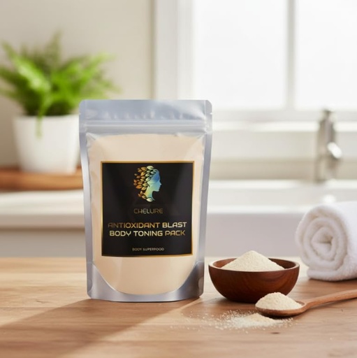 [BRSRGFTYCQCWCAY4] Antioxidant Blast Body Toning Pack | 100% Natural Body Superfood with Moringa, Giloy, Green Tea & Zeolite | 500g Powder for Men & Women | Detox, Firming & Skin Nourishment | [BULK Pack]