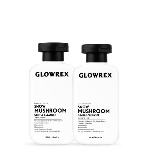 [BRSRAAD3CEIGAYL6] Snow Mushroom Gentle Cleanser for Dry, Sensitive & Dehydrated Skin | Cleanses, Hydrates & Strengthens Skin Barrier with Ceramides, Niacinamide, Multivitamins Extract | Pack Of 2