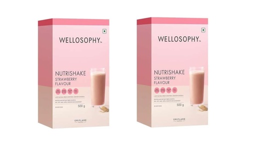 [BRSROBL3DMDWYF36] Oriflame WELLOSOPHY nutrishake natural strawberry flavour - 500 x 2 g - Pack of 2